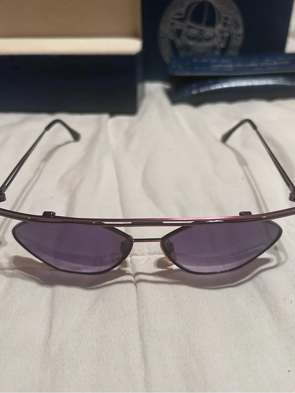 ULTRA 80s 90s Vintage Caviar Collection Men's Purple Gradient Aviator Sunglasses